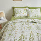 Botanical Green & Yellow Floral Reversible 3 Piece Bedding Quilt Set