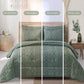 Boho Green Tufted Embroidery 3 Piece Comforter Set