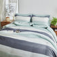 Boho Striped Grey/Green/White Reversible 7 Piece Comforter Set