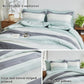 Boho Striped Grey/Green/White Reversible 7 Piece Comforter Set