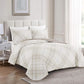 Beige Taupe Brown Plaid 3 Piece Bedding Quilt Set