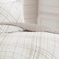 Beige Taupe Brown Plaid 3 Piece Bedding Quilt Set