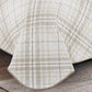 Beige Taupe Brown Plaid 3 Piece Bedding Quilt Set