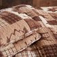 Lodge Leaves Brown Patchwork 3 Piece Bedspread Set