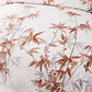 Botanical Burnt Orange Leaves Reversible 3 Piece Bedding Quilt Set