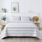 Boho Aztec White & Black Reversible 3 Piece Quilt Set