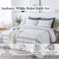 Boho Aztec White & Black Reversible 3 Piece Quilt Set