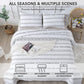 Boho Aztec White & Black Reversible 3 Piece Quilt Set