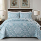 Blue Paisley Reversible 3 Piece Bedding Quilt Set