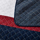 Boho Striped Red & Navy Reversible 3 Piece Bedding Quilt Set