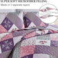 Ensemble de literie 3 pièces patchwork floral violet