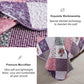 Ensemble de literie 3 pièces patchwork floral violet