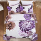 Bohemian Purple Floral Reversible 3 Piece Bedding Quilt Set