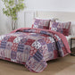 Rose Red Paisley Patchwork 3 Piece Quilt Set