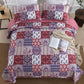 Rose Red Paisley Patchwork 3 Piece Quilt Set