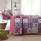 Rose Red Paisley Patchwork 3 Piece Quilt Set