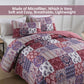 Rose Red Paisley Patchwork 3 Piece Quilt Set