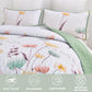 Sage Green Floral 3 Piece Bedding Quilt Set