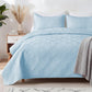Solid Blue 3 Piece Lightweight Bedding Quilt Set
