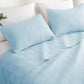 Solid Blue 3 Piece Lightweight Bedding Quilt Set