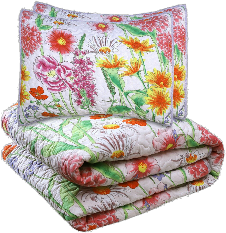Floral Garden Reversible 3 Piece Bedding Quilt Set