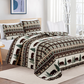 Chocolate & Green Plaid Bears 3 Piece Bedding Quilt Set
