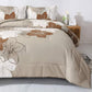 Taupe Bohemian Floral 3 Piece Comforter Set
