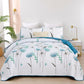 Blue & Teal Wild Flowers 3 Piece Bedding Quilt Set