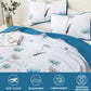 Blue & Teal Wild Flowers 3 Piece Bedding Quilt Set