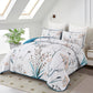 Ensemble de courtepointe réversible 3 pièces country rustique bleu et rose floral