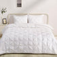 White Pinch Pleated 3 Piece Comforter Set