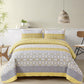 Yellow Bohemian Floral 3 Piece Bedding Quilt Set