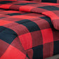 Classic Red Black Buffalo Plaid 3 Piece Comforter Set