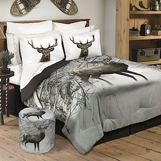 Forest Deer in Snow 3 Piece Comforter Set