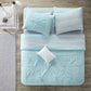 Aqua - 9 Piece Pinch Pleated Comforter Set