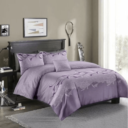 Purple Floral - 3 Piece Queen Duvet Cover Set