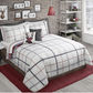 Red & White Patchwork Reversible Bedding Quilt Set